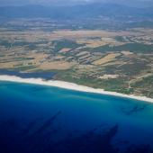 Muravera, veduta aerea della spiaggia di Piscina Rei 